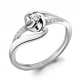 Кольцо из белого золота AQUAMARINE 962196 с бриллиантом 962196 фото