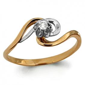 Золотое кольцо AQUAMARINE 962205к с бриллиантом 962205к фото