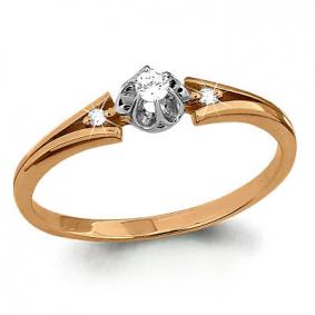 Золотое кольцо AQUAMARINE 962208к с бриллиантом 962208к фото