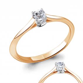 Золотое помолвочное кольцо AQUAMARINE с бриллиантом 962408к 962408к фото