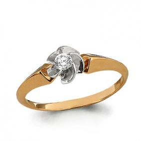 Золотое кольцо AQUAMARINE 962522к с бриллиантом 962522к фото