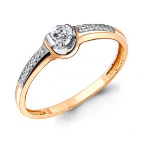 Золотое кольцо AQUAMARINE 962584к с бриллиантом 962584к фото