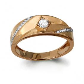 Золотое кольцо AQUAMARINE 962692к с бриллиантом 962692к фото