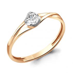 Золотое кольцо AQUAMARINE 962697к с бриллиантом 962697к фото