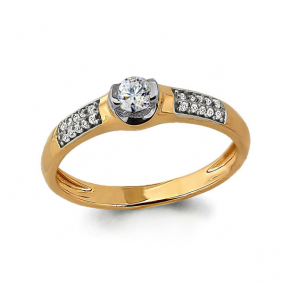 Золотое кольцо AQUAMARINE 962711к с бриллиантом 962711к фото