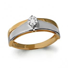 Золотое кольцо AQUAMARINE 962784к с бриллиантом 962784к фото