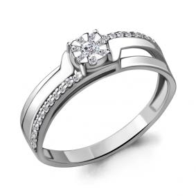 Кольцо из белого золота AQUAMARINE 962789 с бриллиантом 962789 фото