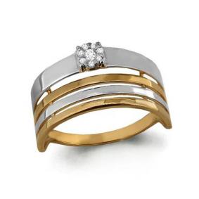 Золотое кольцо AQUAMARINE 962795к с бриллиантом 962795к фото