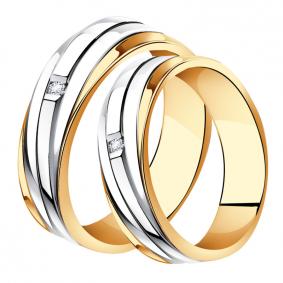 Золотое обручальное кольцо 6 мм AQUAMARINE с бриллиантом 962808к 962808к фото
