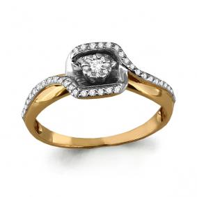 Золотое кольцо AQUAMARINE 962862к с бриллиантом 962862к фото