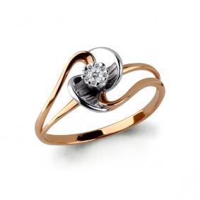 Золотое кольцо AQUAMARINE 962869к с бриллиантом 962869к фото