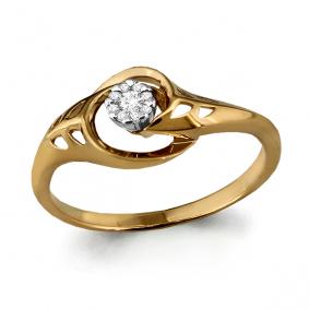 Золотое кольцо AQUAMARINE 962890к с бриллиантом 962890к фото