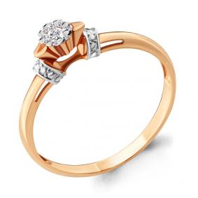 Золотое кольцо AQUAMARINE 962957к с бриллиантом 962957к фото