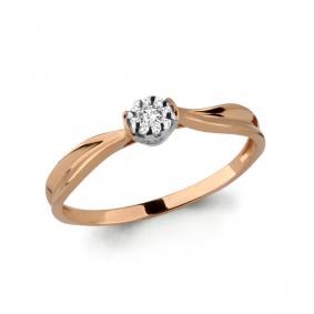 Золотое кольцо AQUAMARINE 962961к с бриллиантом 962961к фото