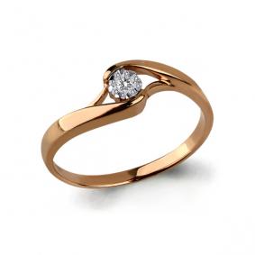 Золотое кольцо AQUAMARINE 962963к с бриллиантом 962963к фото