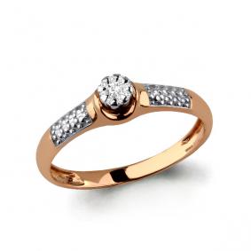 Золотое кольцо AQUAMARINE 962970к с бриллиантом 962970к фото