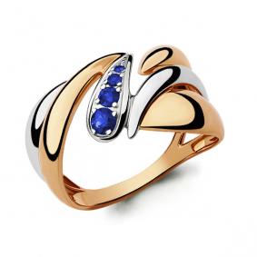 Золотое кольцо AQUAMARINE 963146к с сапфиром 963146к фото