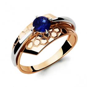 Золотое кольцо AQUAMARINE 963181к с сапфиром 963181к фото
