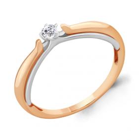 Золотое кольцо AQUAMARINE 963338Ак с бриллиантом 963338Ак фото