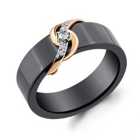 Золотое кольцо AQUAMARINE 963340Чк с бриллиантом и керамикой 963340Чк фото