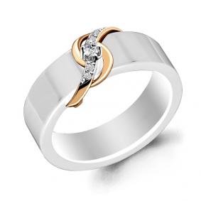 Золотое кольцо AQUAMARINE 963340к с бриллиантом и керамикой 963340к фото