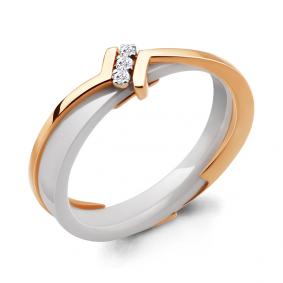 Золотое кольцо AQUAMARINE 963360к с бриллиантом и керамикой 963360к фото