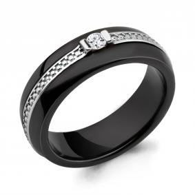 Кольцо из белого золота AQUAMARINE 963364Ч с бриллиантом 963364Ч фото