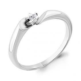 Кольцо из белого золота AQUAMARINE 963384 с бриллиантом 963384 фото