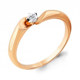 Золотое кольцо AQUAMARINE 963384к с бриллиантом 963384к фото