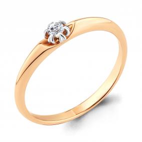 Золотое помолвочное кольцо AQUAMARINE с бриллиантом 963389к 963389к фото