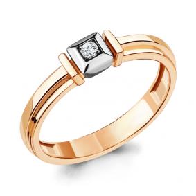 Золотое кольцо AQUAMARINE 963487к с бриллиантом 963487к фото