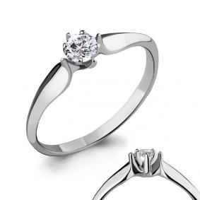 Кольцо из белого золота AQUAMARINE 963707 с бриллиантом 963707 фото