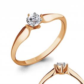 Золотое кольцо AQUAMARINE 963707к с бриллиантом 963707к фото