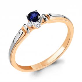 Золотое помолвочное кольцо AQUAMARINE с сапфиром 963909кс 963909кс фото