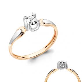 Золотое кольцо AQUAMARINE 963941к с бриллиантом 963941к фото