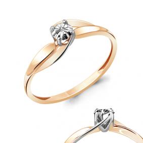 Золотое кольцо AQUAMARINE 963944к с бриллиантом 963944к фото