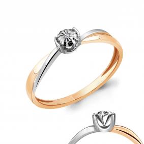 Золотое кольцо AQUAMARINE 963945к с бриллиантом 963945к фото