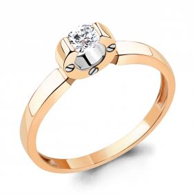 Золотое кольцо AQUAMARINE 964056к с бриллиантом 964056к фото