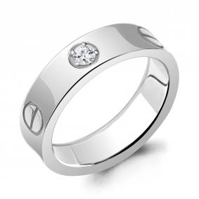 Кольцо из белого золота AQUAMARINE 964071 с бриллиантом 964071 фото