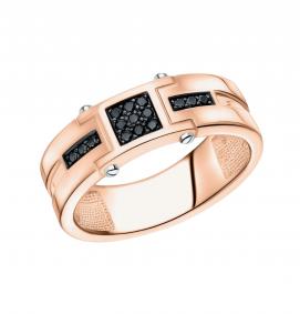 Золотое кольцо AQUAMARINE 964330Чк с чёрным бриллиантом 964330Чк фото