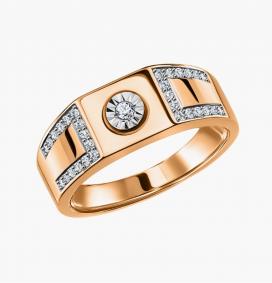 Золотое кольцо AQUAMARINE 964331к с бриллиантом 964331к фото