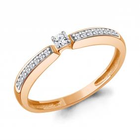 Золотое кольцо AQUAMARINE 964381к с бриллиантом 964381к фото