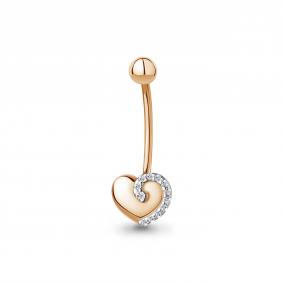 Золотой пирсинг в пупок AQUAMARINE с бриллиантом 970005к 970005к фото