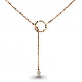 Золотое колье AQUAMARINE 970386к с бриллиантом 970386к фото