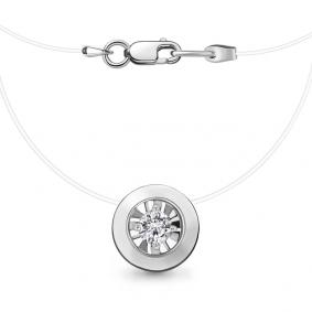 Колье на леске AQUAMARINE с бриллиантом 970389 970389 фото