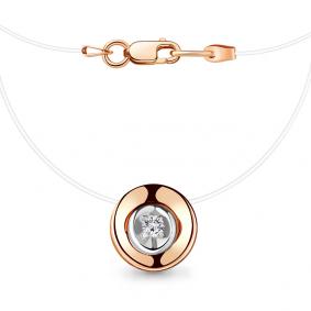 Колье на леске AQUAMARINE с бриллиантом 970405к 970405к фото