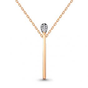 Золотое колье Спичка AQUAMARINE с бриллиантом 970451к 970451к фото