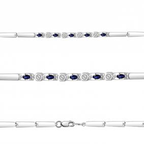 Браслет из белого золота AQUAMARINE 970458с с сапфиром 970458с фото