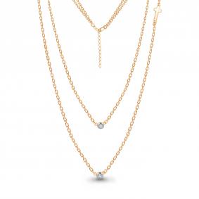 Золотое колье AQUAMARINE 970479к с бриллиантом 970479к фото