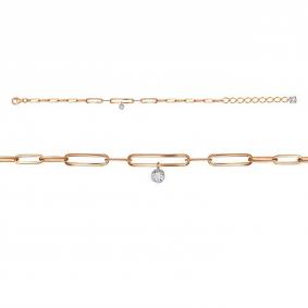 Золотой браслет КЮЗ Del'ta D0153583 с фианитом D0153583 фото